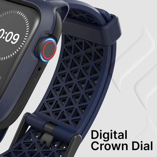 Catalyst Case- Designed for Apple Watch Series SE 2022, Series 6/5 and 4 44mm, Buckle Edition, Drop Proof 9.9ft, Sport Band, Breathable, Rugged, Free Microfiber Cloth is included - Navy Blue