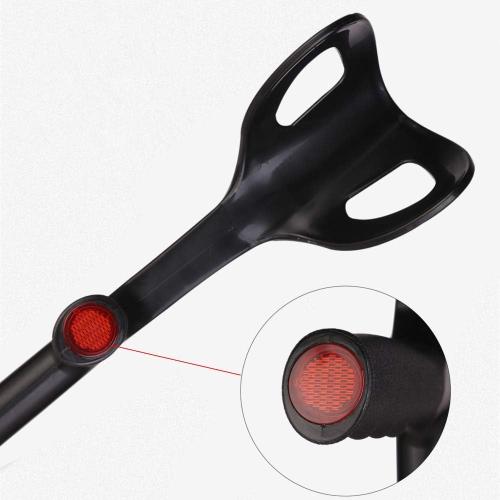 Lightweight Foldable Forearm Crutch, Aluminum Walking Stick,Height Adjustable, Ergonomic Handle with Comfortable Grip 2ZG-02BM (Black)