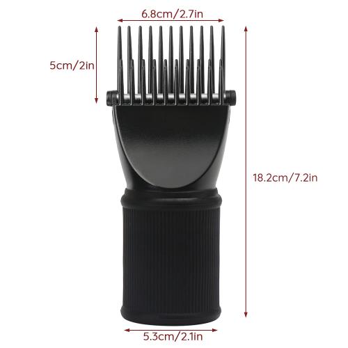 Segbeauty Blow Dryer Comb Attachment, Black Brush Attachments for Hair Dryer Concentrator Nozzle 1.69-1.76in and 2.12in, Pro Hairdressing Styling Salon Tool to Straighten Detangle Curly Natural Hair