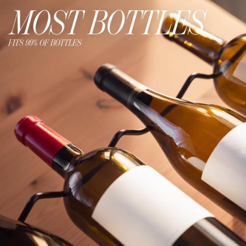 1-Tier Wine Rack for Countertop - Stackable Metal Wine Bottle Holder for 4 Bottles - Free-Standing Wine Organizer & Storage for Cabinet, Pantry, Counter - Dark Copper Wine Bottle Rack by Salvino