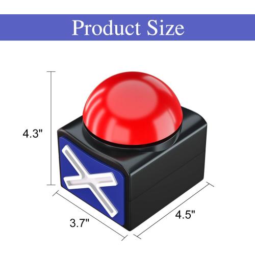 BEAN LIEVE Game Answer Buzzer, Game Buzzer with Lights and Sound Trivia Quiz Got Talent Buzzer, Buzzer Buttons for Game Show, Red Game Buzzer for Classroom (Red)