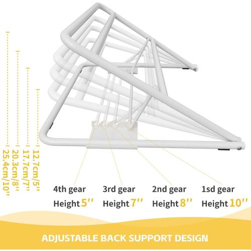 Under Mattress Wedge Lift - 2 Pack, 4-Level Adjustable Bed Risers for Seniors, Heavy-Duty Metal Frame Holds 200 Lbs, for Head Elevation & Sleep Support