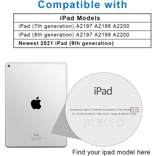 Color light green aoub Case for iPad 9th/8th/7th Generation 10.2 inch, Stand Folio Detachable Wireless Bluetooth Keyboard Cover Soft TPU Back Case with Pencil Holder for iPad 10.2 2021/2020/2019, Light Green