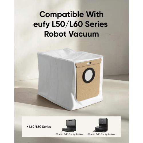 eufy Official Replacement Dust Bags for eufy L60/L50 Series with Self-Empty Station(Pack of 6)