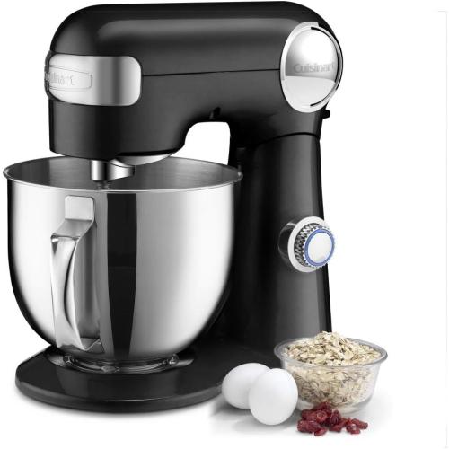 Cuisinart Stand Mixer, 12 Speed, 5.5 Quart Stainless Steel Bowl, Chef’s Whisk, Mixing Paddle, Dough Hook, Splash Guard w/ Pour Spout, Onyx, SM-50BK, Manual‼️Light dirt‼️