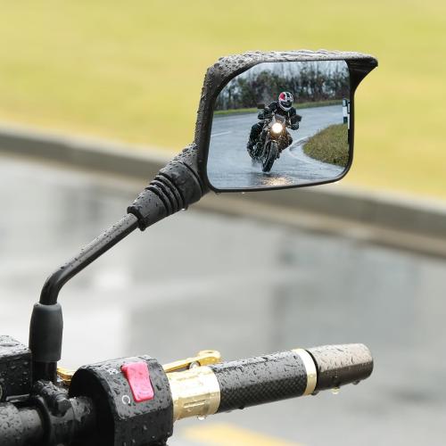 SHEJISI Motorcycle Mirrors 10mm,Suitable for Rain and Snow ATV Mirrors (2 Pack),Fits 7/8Handlebar Scooter、Moped、Dirt Bike,Compatible with Polaris Sportsman,Can Am Outlander,Honda Grom,Kawasaki Vulcan