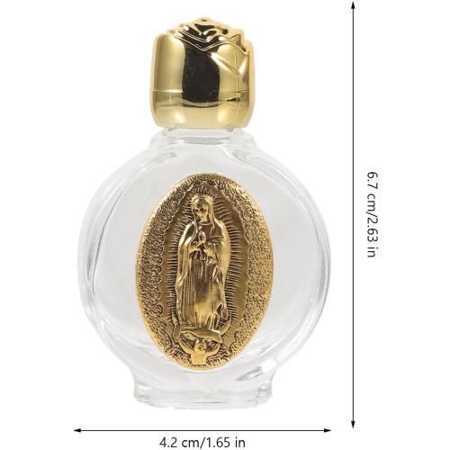 VILLCASE 2pcs Glass Holy Water Bottle, Decorative Bottles Holy Water Container, Religious Empty Oil Containers for Catholic Christian Party Church
