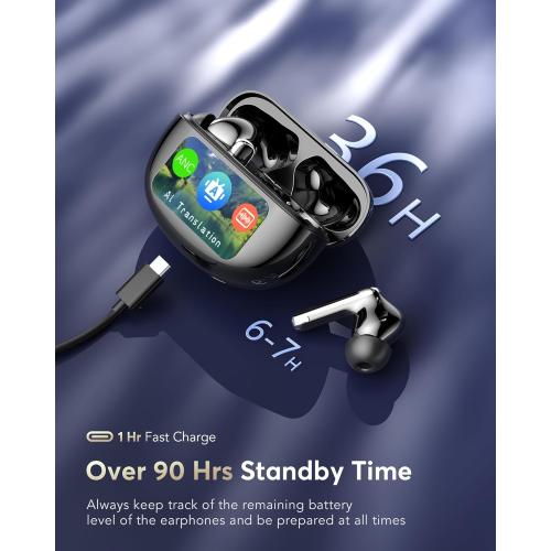 AI Translation Earbuds Real Time,188 Language Translator Earbuds, Audifonos Traductores Inglés Español,3-in-1 Translating Device,Noise Cancelling Translate Ear Buds with for Travel & Business Meetings