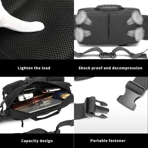 Large Fanny Pack for Men Women, Tactical Waist Pack Belt Bag Fit 7.9 Inch Tablet, Sling CrossBody Bag with Adjustable Strap for Workout Running Hiking (Black)