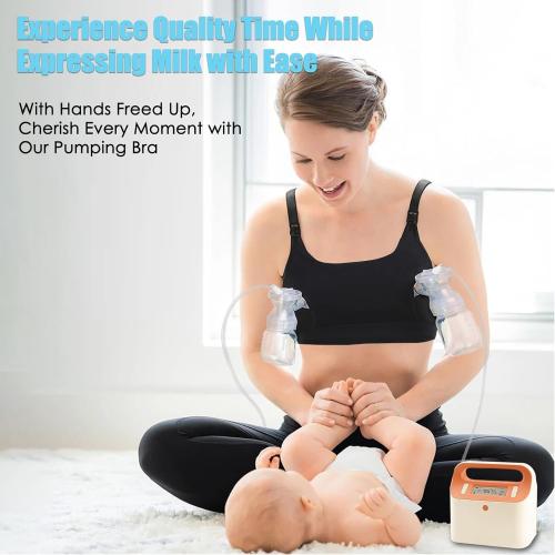 Hands Free Pumping Bra Hands-Free Breast Pump Bra Nursing Bras for Pumping Adjustable Breast-Pumps Holding and Nursing Bra (Black, Small)
