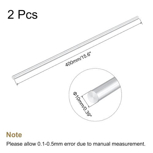MECCANIXITY Round Solid Aluminum Rod 10mm Diameter 400mm Length Lathe Bar Stock for DIY Craft Pack of 2