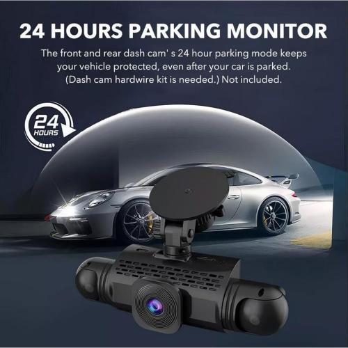 4-Camera Dash Cam for Cars - Front, Interior, Side, and Rear DVR With IR Night Vision, 1080P 480P*3 Simultaneous Recording, 360 Degree Panoramic Protection, WDR