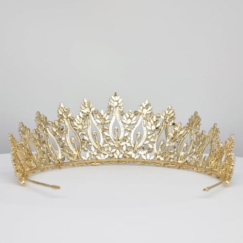Luxury Wedding Tiaras for Bride Cubic Zirconia Big Tall Crown Quinceanera Crystal Headband for Women CZ Pageant Birthday Prom Party Headpiece Bridal Hair Accessories Gold