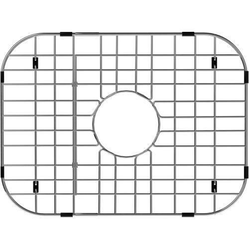 Size 18 Color Silver Sink Grid Protector, 18 Bottom Sink Grates, Sink Protector with Corner Radius, Kitchen Sink Protector Center Drain Hole, Sink Steel Bottom Grid -18L X 13.4W