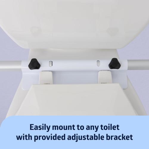 WHITE Medline Toilet Safety Rail For Seniors with Easy Installation, Height Adjustable Toilet Safety Frame, Bathroom Assist Rail with Armrests, Bathroom Safety, 250 lb. Weight Capacity