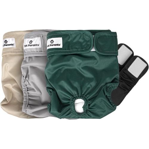 Pet Parents® Washable Dog Diapers (3pack)   Extendrs® of Durable Doggie Diapers, Premium Dog Diapers Female (Large, Spruce)