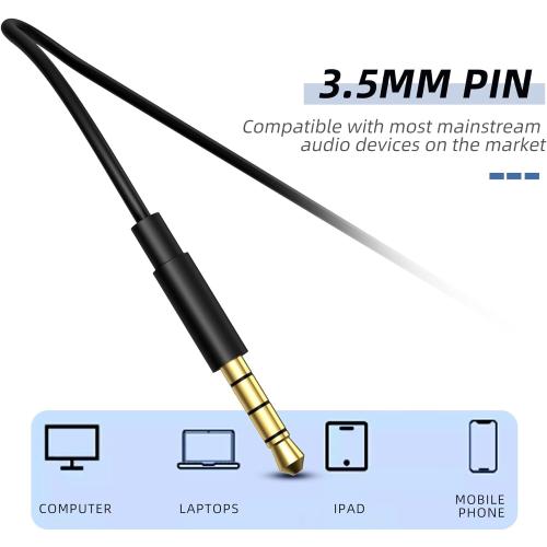 EP-06 Wired Earbuds in-Ear Earphones,Build-in Microphone Noise Isolating Headphones,3.5mm Jack 4.9ft Long Cord Ear Buds,HD Bass Audio,with 6 Ear Tips,for Smartphones/Laptop/Computer Etc-Black
