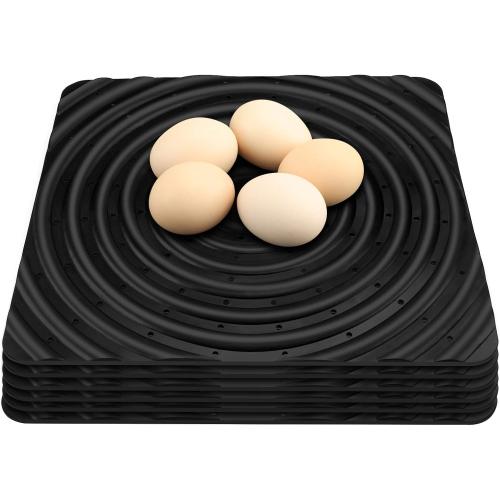 6 Pack Washable Chicken Nesting Pads, 13 x 12 inch, Black, Solid, Anti-Slip, Injection Molded Polypropylene, Suitable for Chicken Coops