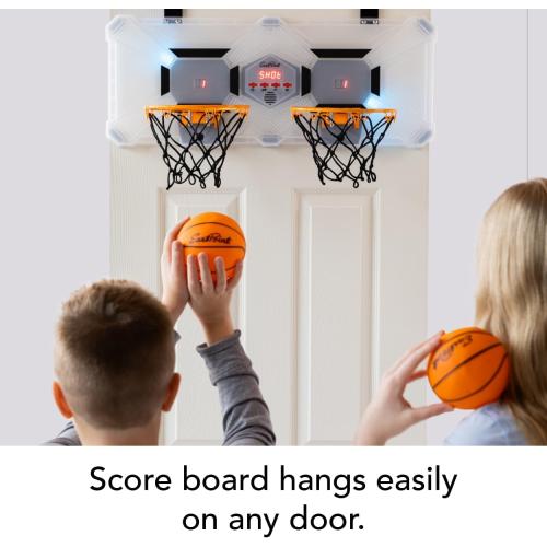 EastPoint Mini Basketball Hoop - Multi Color, Pack of 1 - Effortless Over-the-Door Basketball Hoop Setup - Compact Design for Field Day Games - Head-to-Head Kids Birthday Party Games MISSING BASKET BALLS