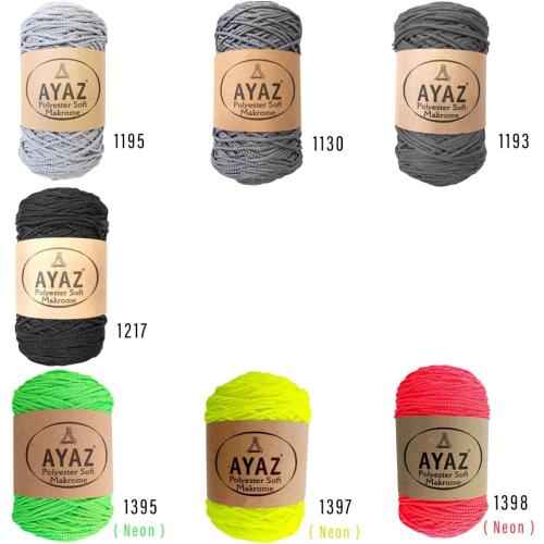 Macrame 3mm Craft Cord, Colored Soft Polyester 250 gr 175 m DIY Line, Wall Hanging Rope, Bag, Basket String, Crochet and Knitting Yarn (4079)