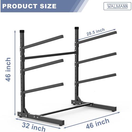 WALMANN Garage Kayak Rack, Heavy-Duty Metal Kayak Storage Rack Adjustable Freestanding Kayak Stand