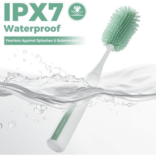 Momcozy 7 in 1 Electric Bottle Brush Kit, Portable Cleaning Set with Formula Mixer, Silicone Brush, Nipple Brush, Straw Brush, Soap Dispenser, Drying Rack - Long Battery Life for Home & Travel