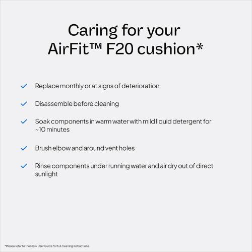 ResMed AirFit F20 Cushion - Full-Face CPAP Mask Cushion Replacement - CPAP Accessories - Large