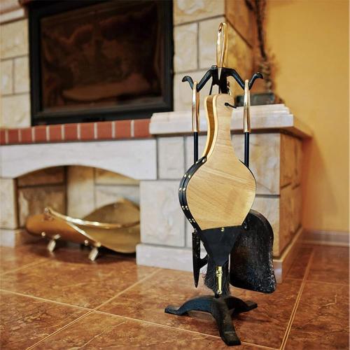 Fireplace Bellows Indoor 17x 7.5 Large Wood Fire Blower with Hanging Strap BBQ Grill Chimney Hand Bellow Pump
