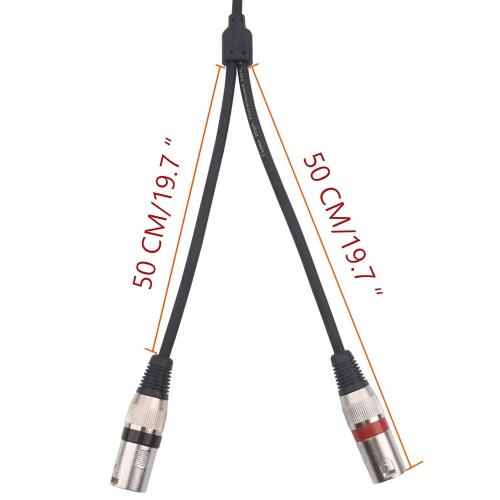 tisino 3.5mm to Dual XLR Stereo Cable 1/8 inch Mini Jack to 2 XLR Male Y Splitter Adapter Cord- 3.3 FT