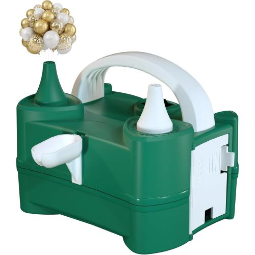 Electric Balloon Pump for Party Decorations – Portable Inflator, Auto Shutoff, Balloon Air Pump Dual Nozzle Rose Red 110V 600W