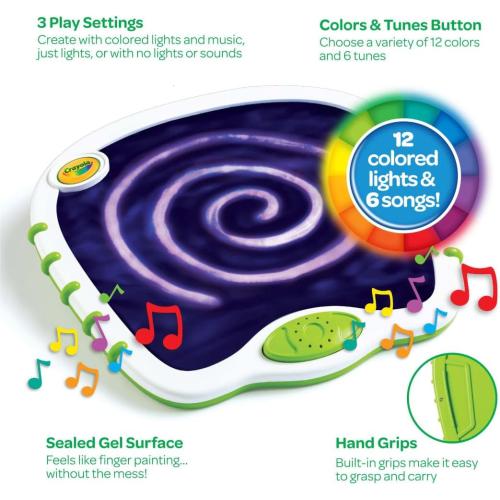 Crayola Toddler Touch Lights, Musical Sensory Toys for Toddlers, Holiday, Light Up Drawing Pad, Mess Free Painting, Travel Activity, 2