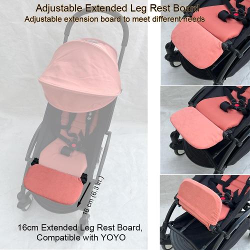 Stroller Leg Rest Compatible with Babyzen YOYO - Foldable Stroller Without Disassembly - Extend 6.2 inch Easy to Attach & Clean, Soft Fabric (Ginger Pink)