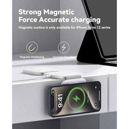 3 in 1 Charging Station for Apple Multiple Devices, Foldable Magnetic Fast Wireless Charger Dock, Travel Charging Pad for iPhone 17 16 15 14 13 12 Pro Max Plus Apple Watch Series & AirPods 4/3/2/Pro