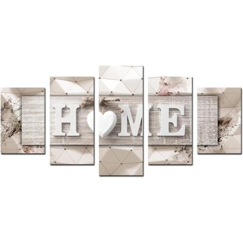 AWLXPHY Decor Home Sign Canvas Wall Art for Living Room Decoration Framed Print Painting 5 Panels Modern Still Life Love Stretched Artwork Giclee Wedding Gift (Yellow, W40 x H20)