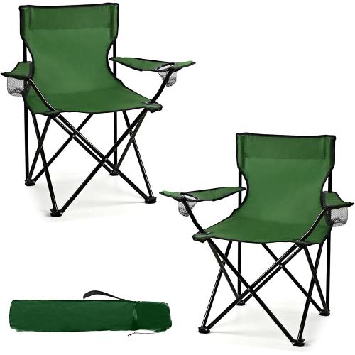 WEIDIORME 2 Pack Lightweight Camping Chairs for Adults & Teens, 250LBS Capacity Foldable Portable Chairs with Carry Bag, Compact Design for Camping, Beach, Picnics, and Outdoor Events