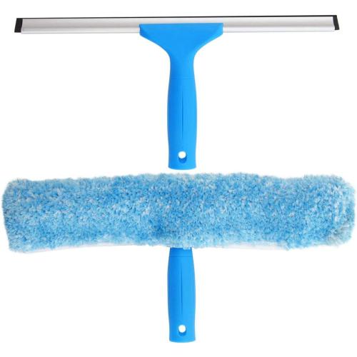 MR.SIGA Professional Window Cleaning Combo - Squeegee & Microfiber Window Scrubber, 14