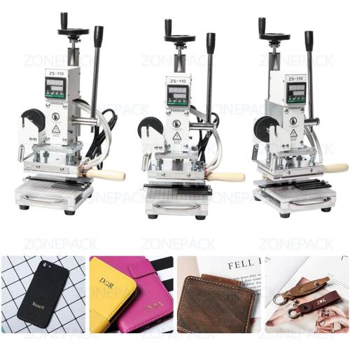 ZONEPACK Hot Foil Stamping Machine with Sliding Positioning Plate Tipper Stamper Bronzing Card Foil Custom Logo Embossing for PVC Leather PU and Paper Heat Press 110V ZS-110 Upgrade Version