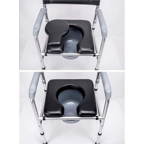 FOKER Universal PU Commode Seat Cushion, Sponge Padded Toilet Cushion for Bedside Commodes, Chair, Shower Wheelchair,C Shape, for Elderly, Handicapped or Disabled (A)