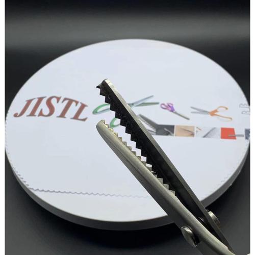 JISTL Green Pinking Shears Comfort Grips Crafts Zig Zag Cut Sewing Scissors,Professional Handheld Dressmaking