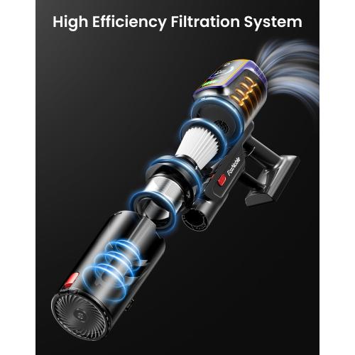 Cordless Vacuum Cleaner,55KPa 650W 65Mins Vacuum Cleaners for Home,Stick Vacuum with LED Display &Anti-tangle Brush and Self-Standing Design,Vacuum Cleaner for Hardwood Floors,Carpet,Pet Hair,Car