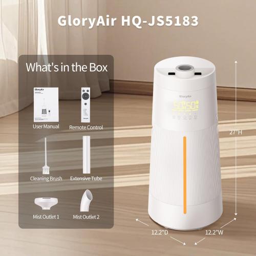 Humidifier for Large Room-6.3Gal Cool Mist, Top Fill,3000ft²,Beige | Commercial Humidifier with 4X Atomizers,1500mL/h Mist Output with Auto Mode,40H Runtime,Quiet Humidifiers for Bedroom & Plant