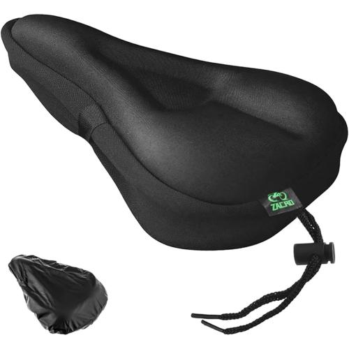 Zacro Bike Seat Cushion - Gel Padded Bike Seat Cover for Men Women Comfort, Extra Soft Exercise Bicycle Seat Compatible with Peloton, Outdoor & Indoor Bike Saddles