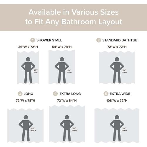 Madison Park Arbor Waffle Extra Long Shower Curtain, 72 x 84, Beige Solid