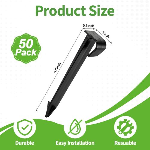 RedChili 9 Pack 1/2 Inch Irrigation Tubing Hold Down Anchor Stakes, Heavy Duty Drip Tubing Stakes 1/2 Drip Irrigation Tubing Fittings for Lawn Raised Bed Greenhouse Plant Watering System