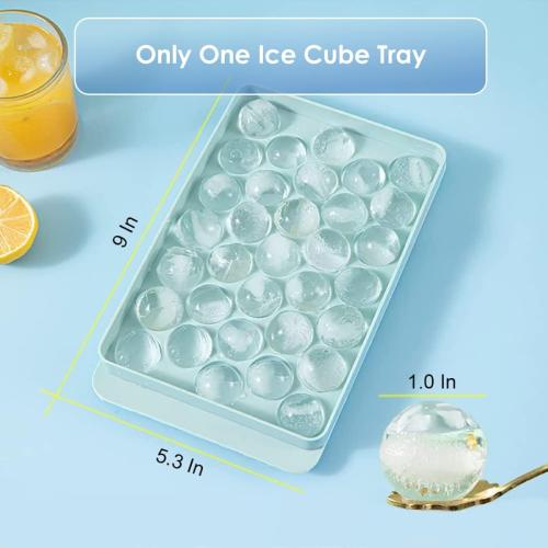 WIBIMEN Ice Cube Tray with Lid, 1 Round Ice Tray for Freezer (1 Tray Only)