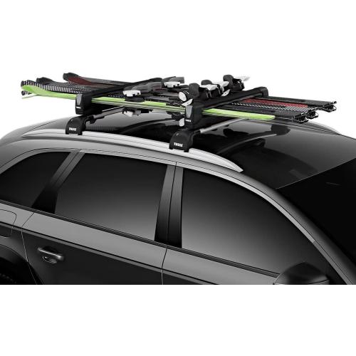 Thule SnowPack Extender Ski/Snowboard Rack (6pr/4 Boards), Black
