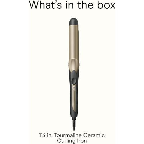 INFINITI PRO CONAIR Tourmaline Ceramic 1¼ Inch Curling Iron, 1¼-Inch Barrel Digital Hair Curler, Produces Loose Curls, 5 Heat Settings, For Use on Medium and Long Hair, Dark Grey