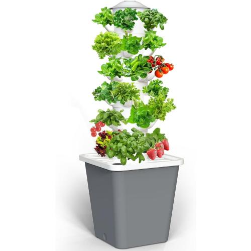 Hydroponics Growing System, 30-Plant Indoor Tower with Pump System, Plants Germination Kit, Vertical Hydroponic System for Gardening Lover (No Seed)
