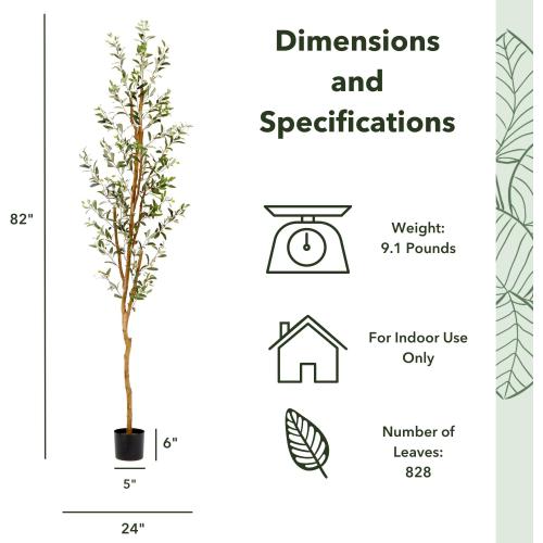 Nearly Natural 82in Olive Artificial Silk Trees
