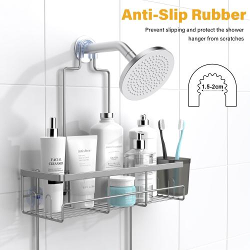 Shower Caddy Hanging Bathroom Organizer: Rustproof Shelf for Inside Shower - No Drilling Racks Over Showerhead - Bath Shelves for Shampoo Soap
